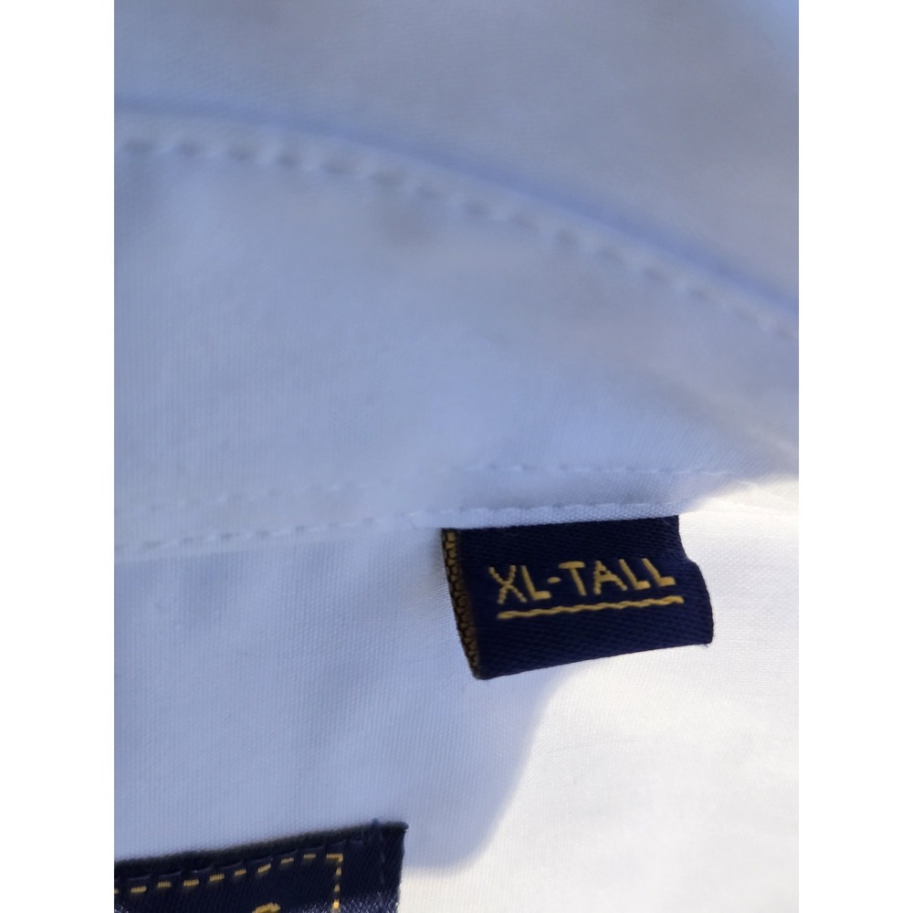 SoftBusiness Tech Shirt Men's XL Tall White Short Sleeve Button Front Dress... - Picture 4 of 5